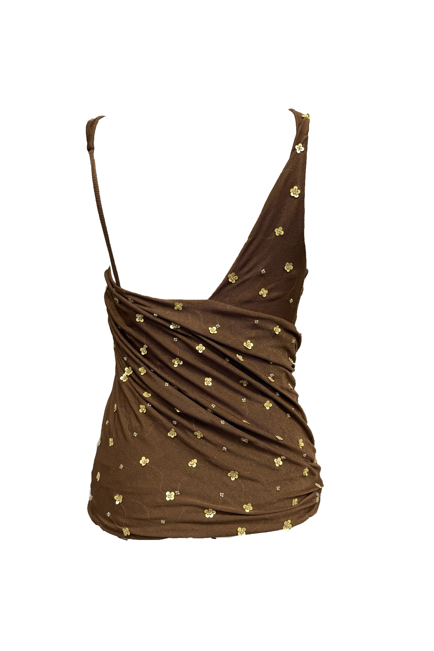 VERBA BEADED DRAPED MINI DRESS